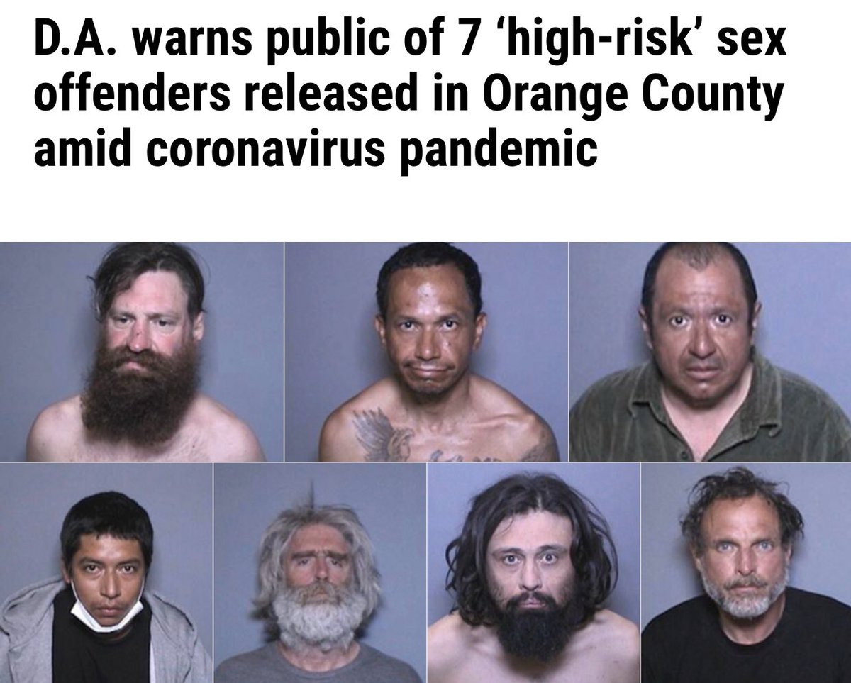 yanks2derek's tweet photo. Orange County, CA-Spitzer said the convicted men spent “just days” in jail instead of the six months required by law for those registered as sex offenders. 🤬🤬

The men apparently had also been charged with cutting off their GPS monitors or tampering with their tracking devices. https://t.co/BVS1LnIlNl