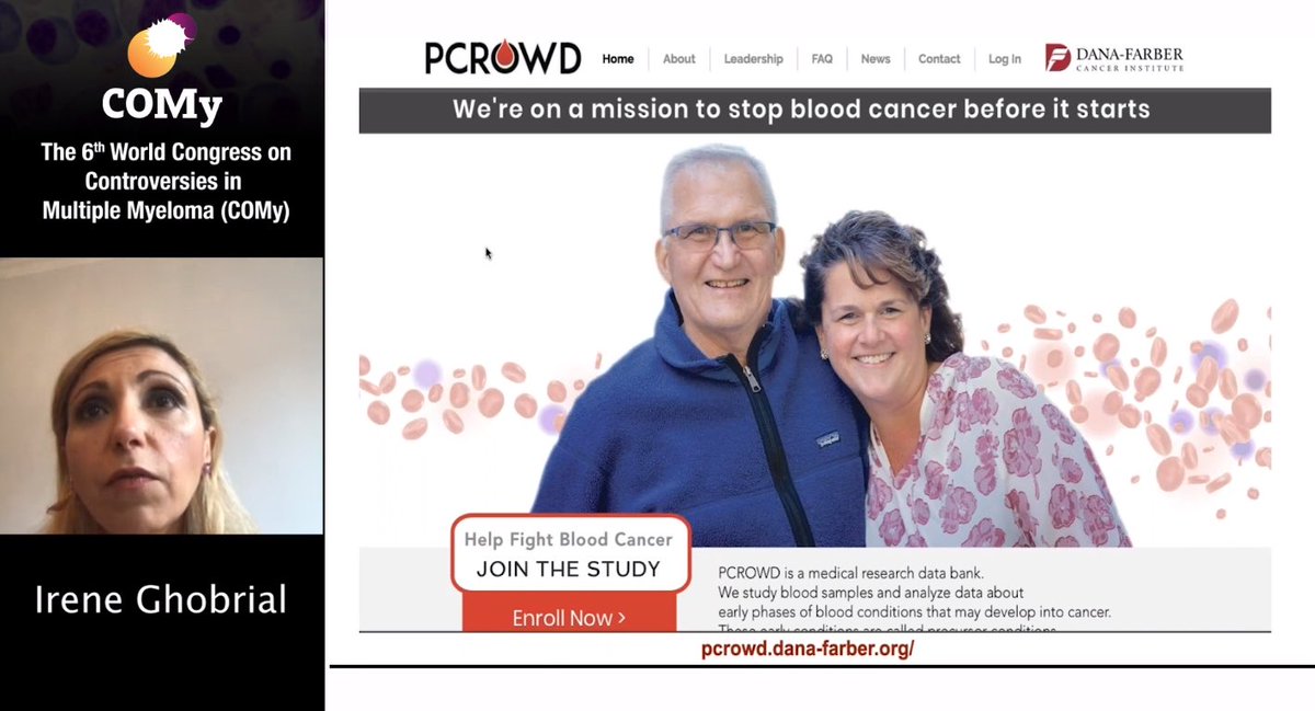 AuclairDan's tweet photo. @IreneGhobrial at @COMyCongress #COMY20 providing an update on important direct-to-patient #myeloma initiatives @PromiseStudy and #PCROWD. Crucial to make patients part of the equation. Proud to be collaborators @theMMRF https://t.co/2muLB47UwW