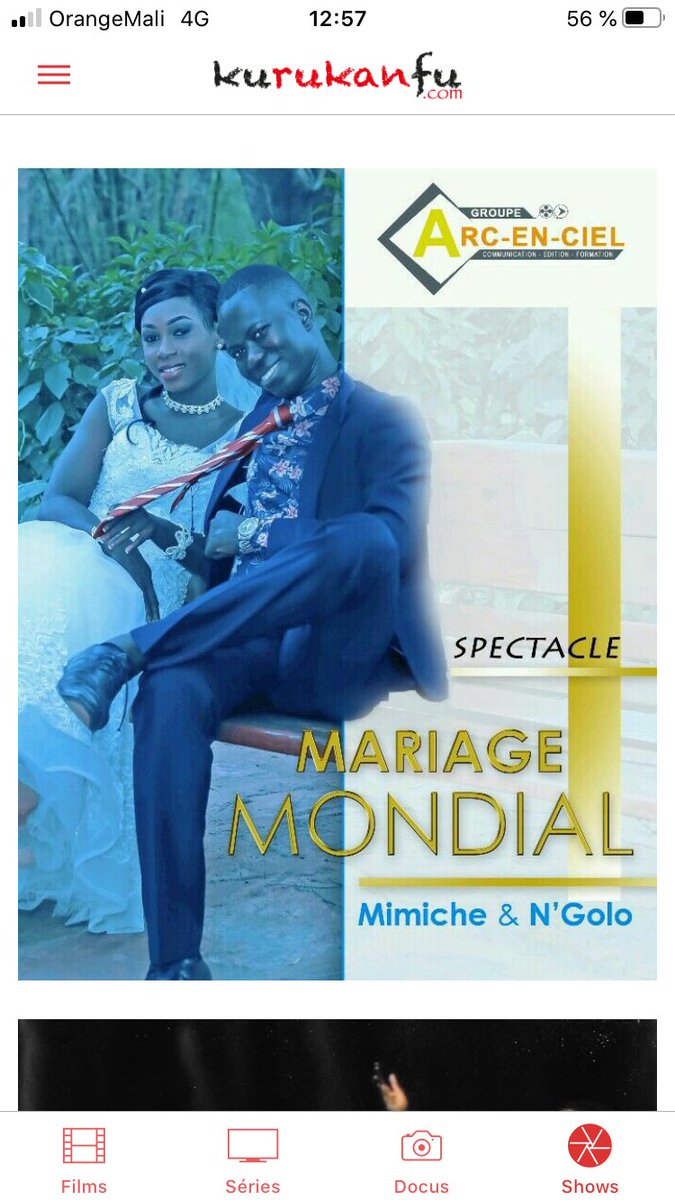 DouNiangado's tweet photo. Sur la plateforme vous trouverez des films comme la Conquête de Samagnana, des séries comme Concessions ou la Saison 1 de @bamakonewsML ou encore le spectacle Mariage Mondial de Mimiche et N’Golo. https://t.co/HTXiDh7txl