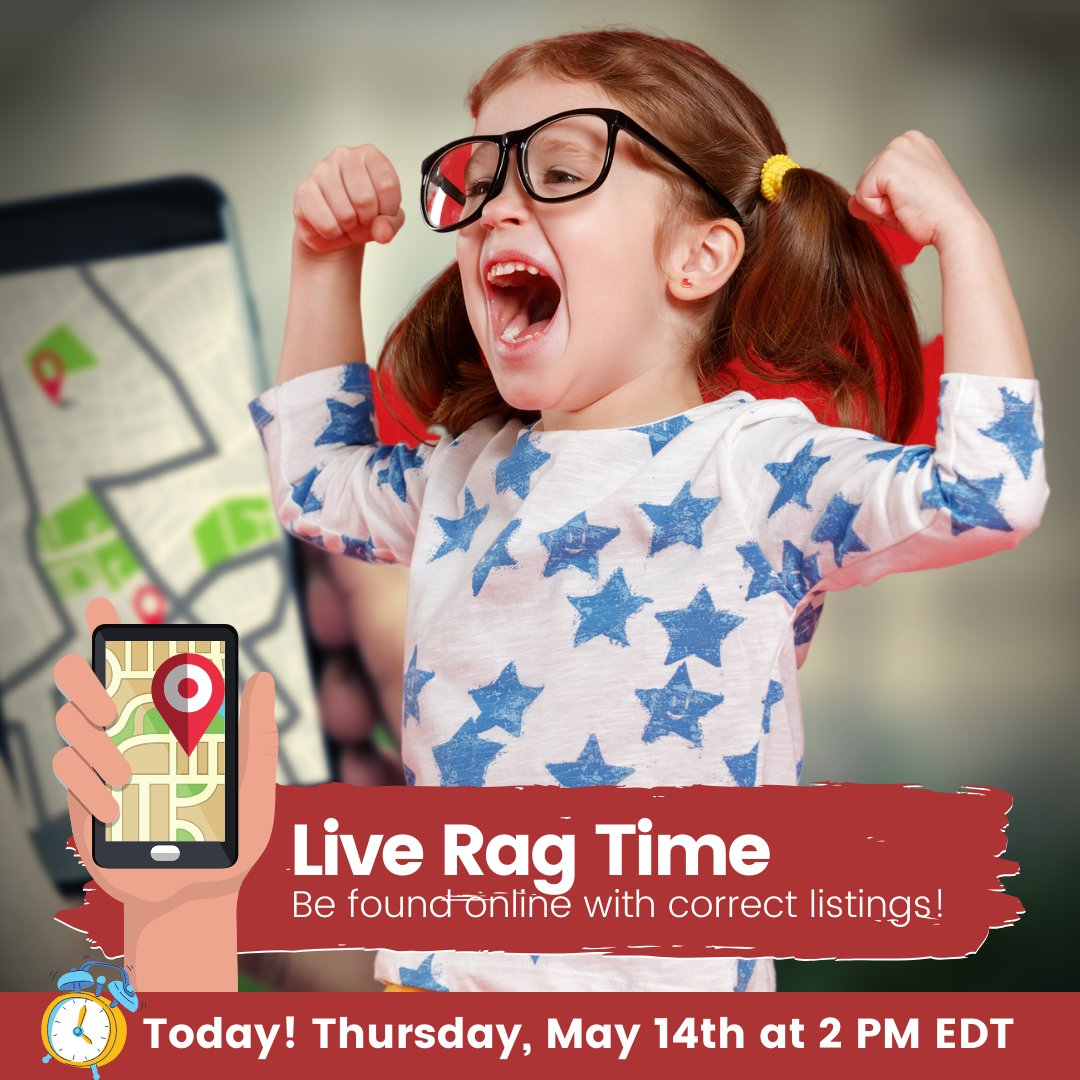DeckardCompany's tweet photo. 📹"Live Rag" on Thursday! Today we go live @ 2 PM EDT, and the topic: Be found online with correct listings ❗ #livestream #marketing #smallbusiness #localdirectories #seo #digitalmarketing #internetmarketing https://t.co/lZzLlwliLu