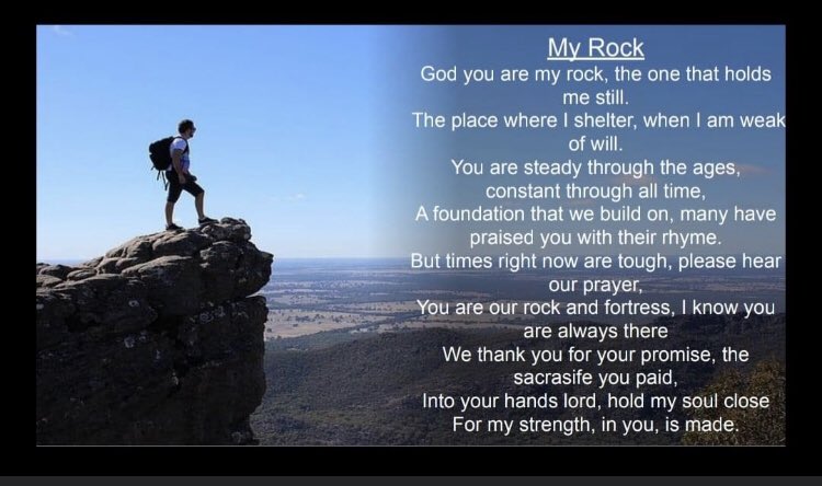 KeynshamParish's tweet photo. Our amazing Youth Worker @PTraynar has written a poem about God being our rock, take a look to see how talented she is! We are very proud of her! https://t.co/Udij0PTUu4