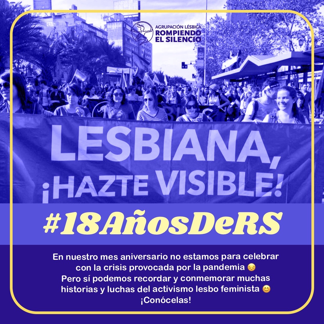 AgrupalesbicaRS's tweet photo. 🎉 🎉Hoy cumplimos 18 años rompiendo el silencio! Este nuevo año de vida y activismo, será un día de reflexión 👀 Sin duda, será para recordar y valorar todos estos años de logros y luchas 💪🏼 seguimos! Por la visibilidad política lésbica y bisexual ✊🏼 https://t.co/0oNhWFs3nK