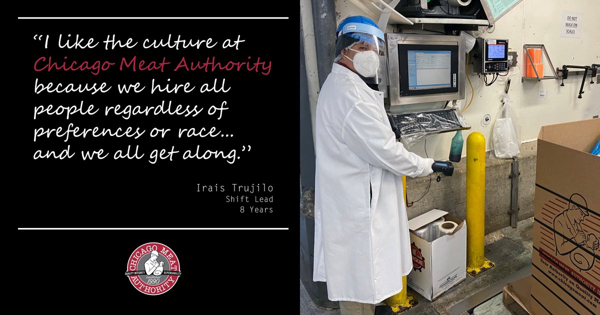 chicago_meat's tweet photo. Meet Irais, he has been with Chicago Meat Authority for 8 years and he likes the diverse culture at CMA. #CMAEmployees #ChicagoMeat https://t.co/toY8HIImrC