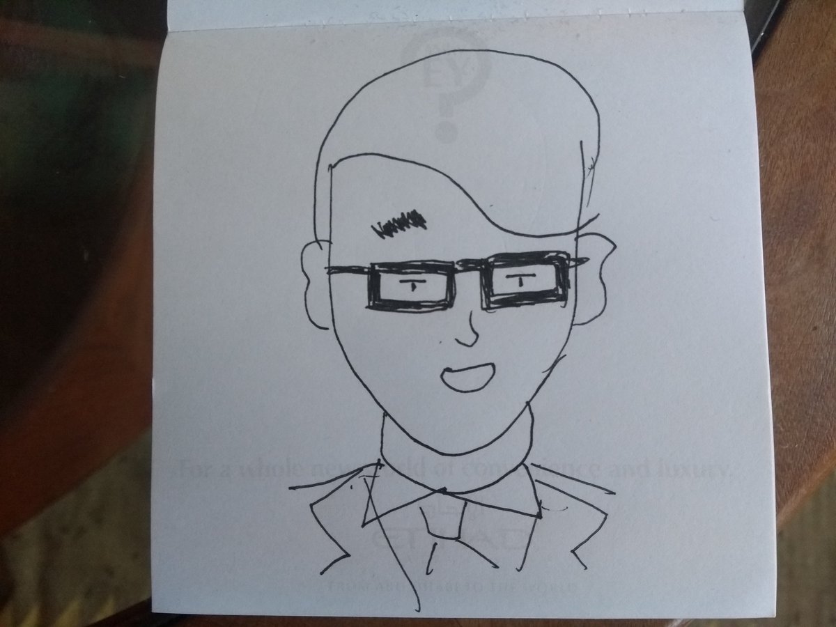 ScottSono's tweet photo. I have a question to @BBCNewsChannel I drew a newsreader. What is his name? https://t.co/Aht8lNzYnZ