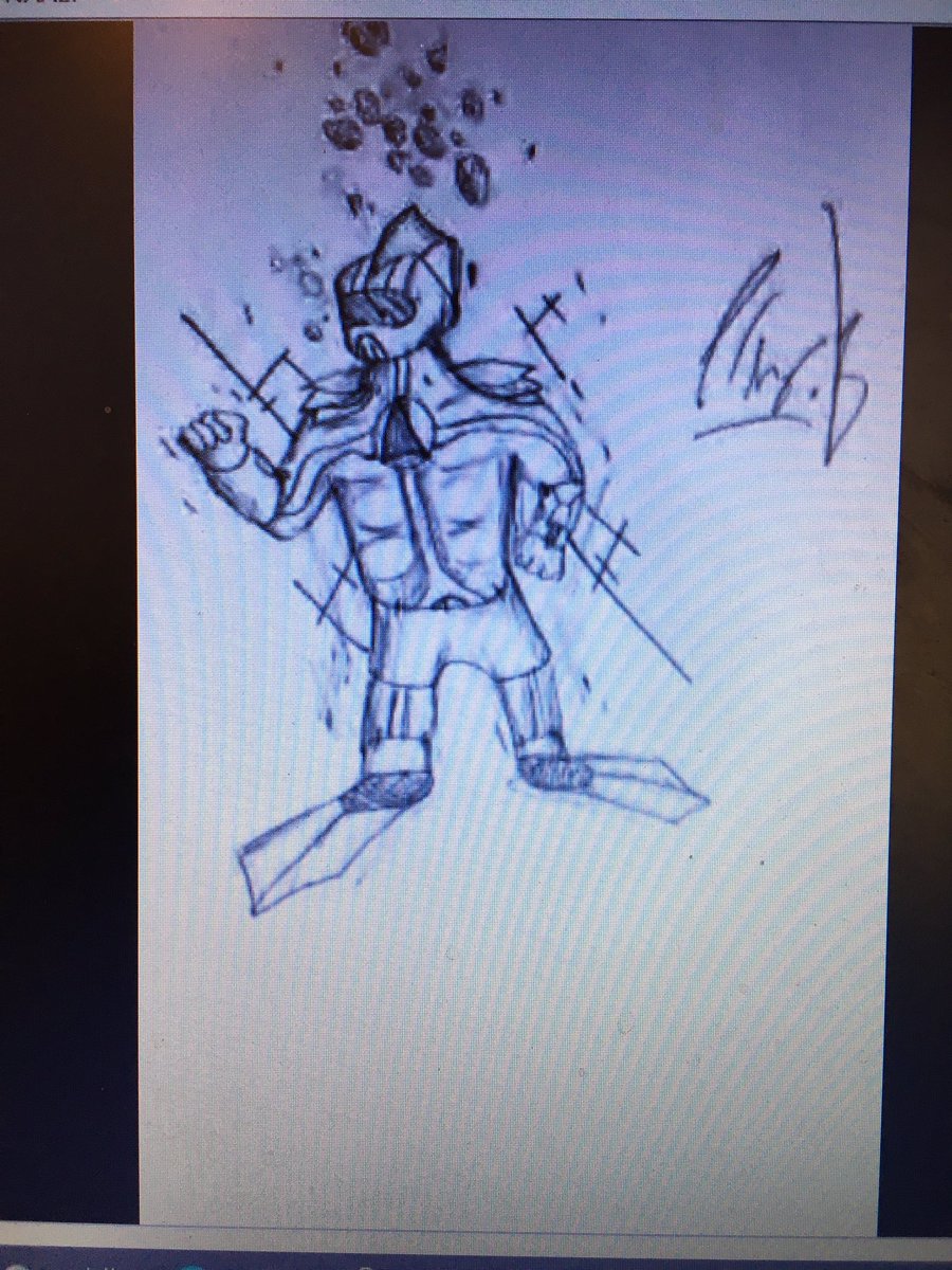 SOLOFOXCOMICS's tweet photo. Oliver B Is still smashing out awesome artwork even in lockdown. In other news.. the Amazing Shark Man has had 99 views on https://t.co/UAiPCQ9lOL. We’re all super pleased her at the Shark Tank. https://t.co/z9SJo5EySZ
