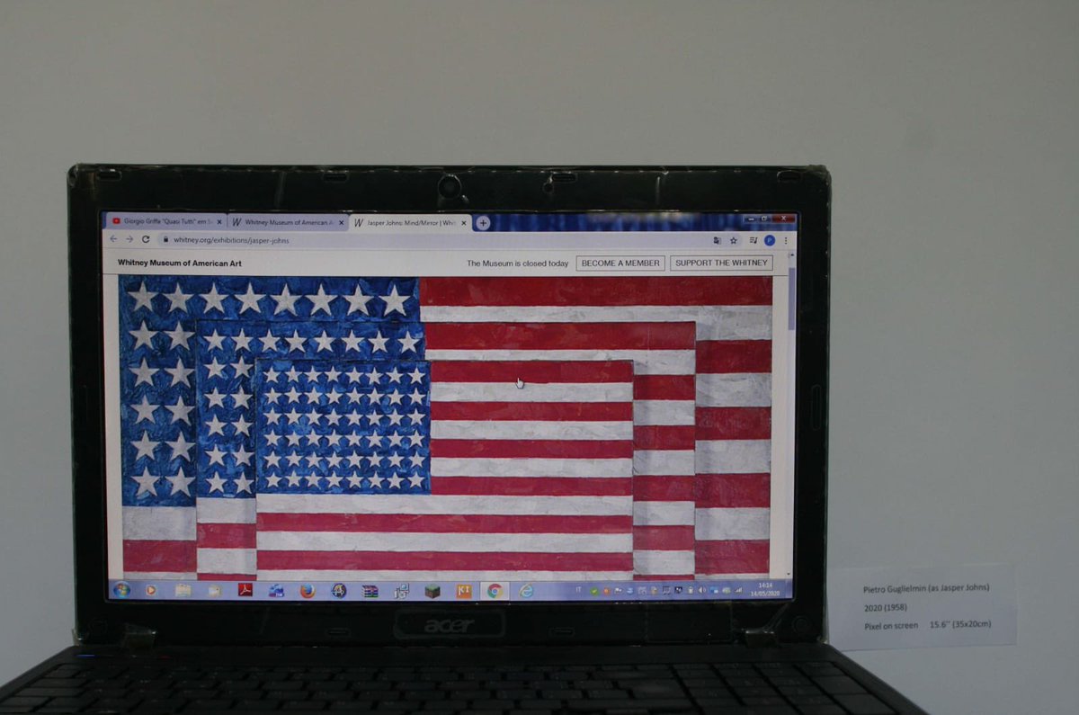 saloonmilano's tweet photo. #MuseumWeek #saloonmilano has activated a #digitallaboratory with 3 students of the #BreraAcademy. To celebrate #MuseumMomentMW @PGuglielmin shares a work inspired by #jasperjohns #threeflags @whitneymuseum #INTHESTUDIO #FREEDISPLAY #capsulagroup https://t.co/FUkefLv72D
