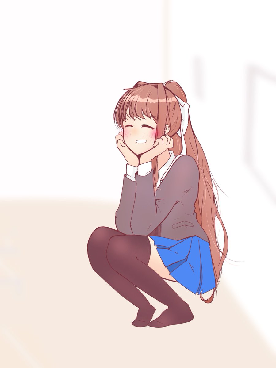 けんてぃlevel ところで俺の描いた 目が合うと変な顔するようなフリして 見つめると照れ隠しで笑うモニモニを見てくれ Dokidokiliteratureclub Ddlc