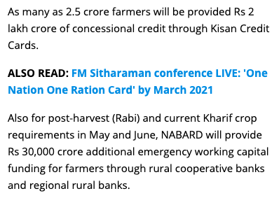 What did we tell to the farmers who had to dump their products for lack of demand, labour or transportation?To take a loan!Yep.Farmers who are often pushed to the brink of suicides due to inability to repay, we are telling them in this crisis, To take a loan!