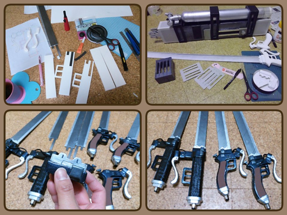 なる ひろみ در توییتر あ 立体機動装置はなるさんと分担して作ったよ 一緒に作るとモメるから わたし ブレード ブレードのスペア ワイヤーの噴射機 ワイヤーの蓋 なるさん 鞘 後ろの噴射機