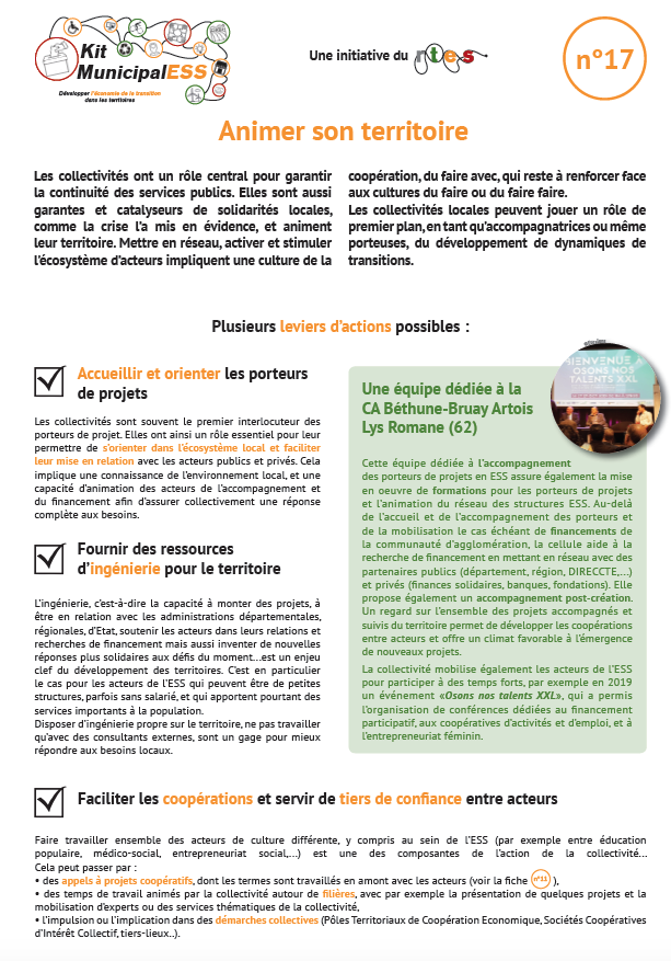ReseauRTES's tweet photo. 📝 Découvrez deux nouvelles fiches du kit #MunicipalESS autour de thématiques liées à la crise #Covid19 et aux réponses que les #CollTerr peuvent apporter ou encourager :  
fiche n°1⃣7⃣ - Animer son territoire 
fiche n°1⃣8⃣ - #ESS &amp; numérique 👉 https://t.co/9EE6pWHY6A https://t.co/ejQhCJaHkb