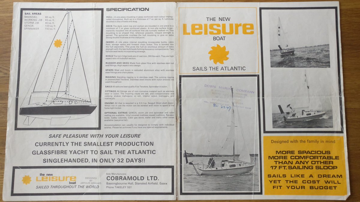 sbrandon_com's tweet photo. "The smallest production glassfibre yacht to sail the Atlantic" what the brochure leaves out is that the sailor ended up shipwrecked and detained in Cuba. https://t.co/rwmqv6eDAp