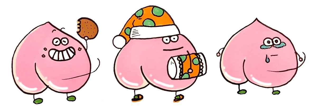 Vege Pop They Are Momoshiri 福島県出身の ももしりくん です 甘い甘い桃 たちです お見しりおきを オリジナルキャラクター イラスト Illustration Art Doodle Peaches 桃 福島の桃 落書き イラストレーション イラストレーター