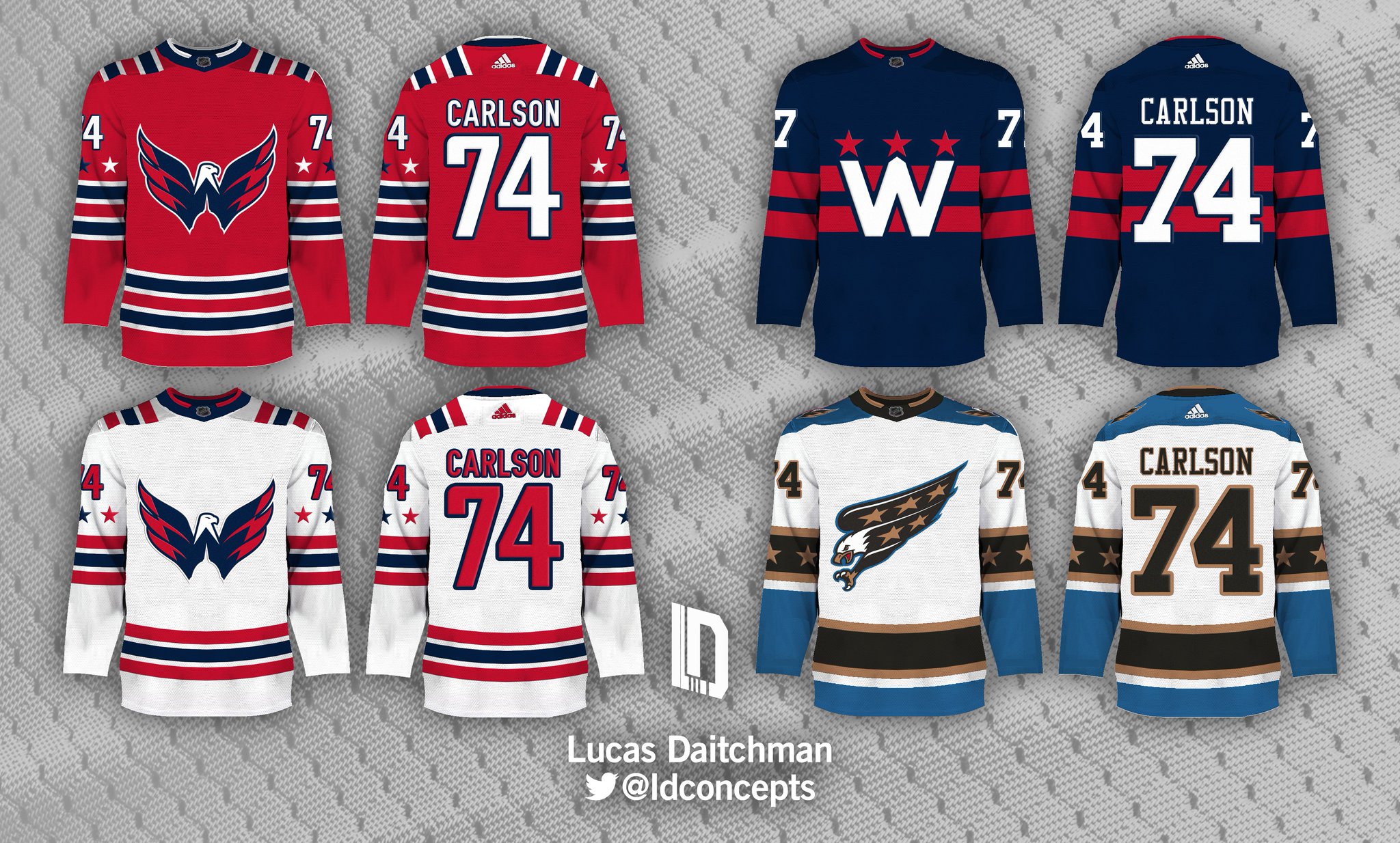 Lucas Daitchman on X: The success of the @Capitals' Reverse Retro release  created a new option for the team's brand moving forward. With this  concept, I used their modern Weagle logo as