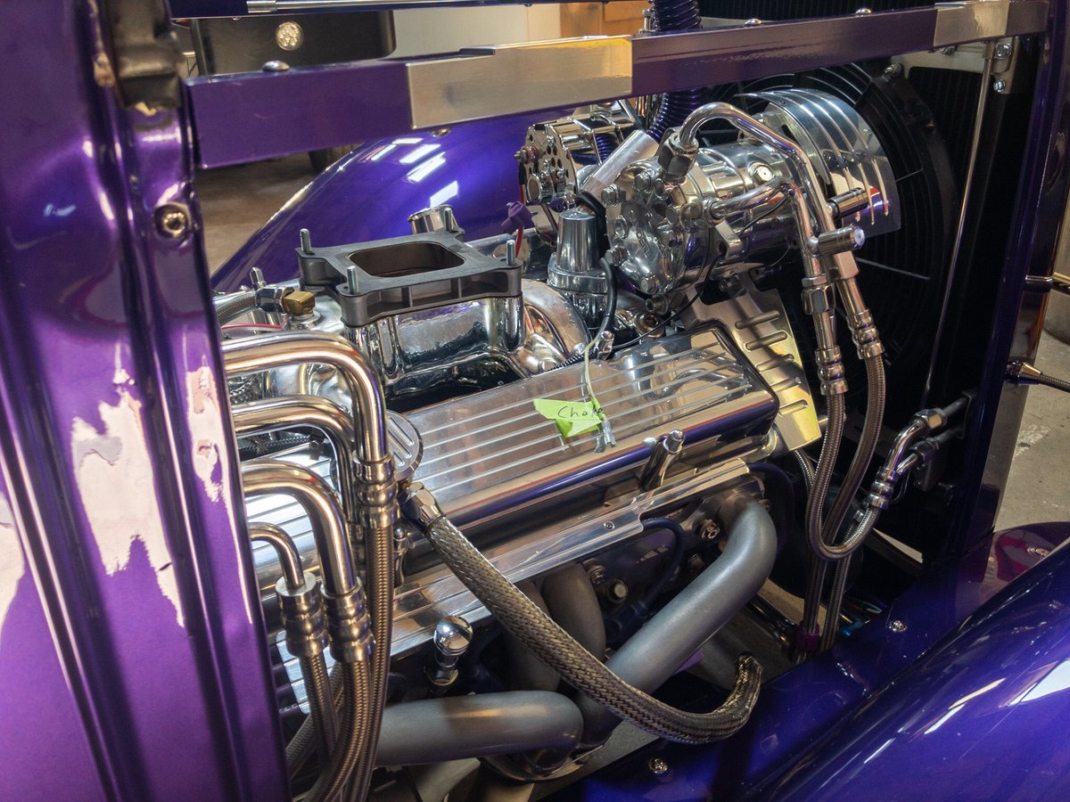 PrescottHotRods's tweet photo. This โ32 Ford was in for service this week! We gave its fuel system a freshening-up with a new Edelbrock carburetor.
.
#Ford #FiveWindow #hotrod #purple #purplecar #carsofinstagram #classiccars #musclecars #americanmuscle #edelbrock #carbureted #smallblock https://t.co/hllZ1D07ef
