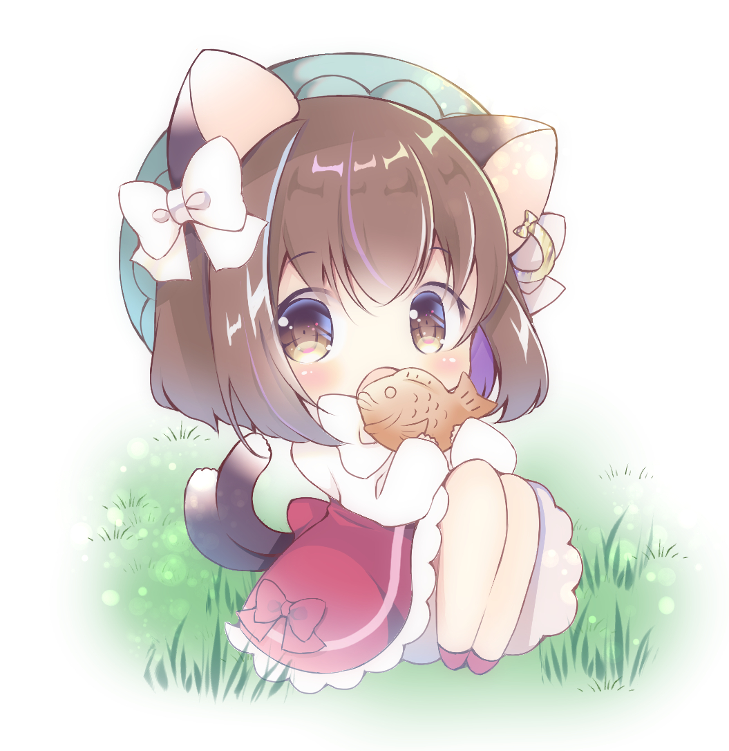 chen 1girl animal ears tail solo taiyaki cat ears brown hair  illustration images