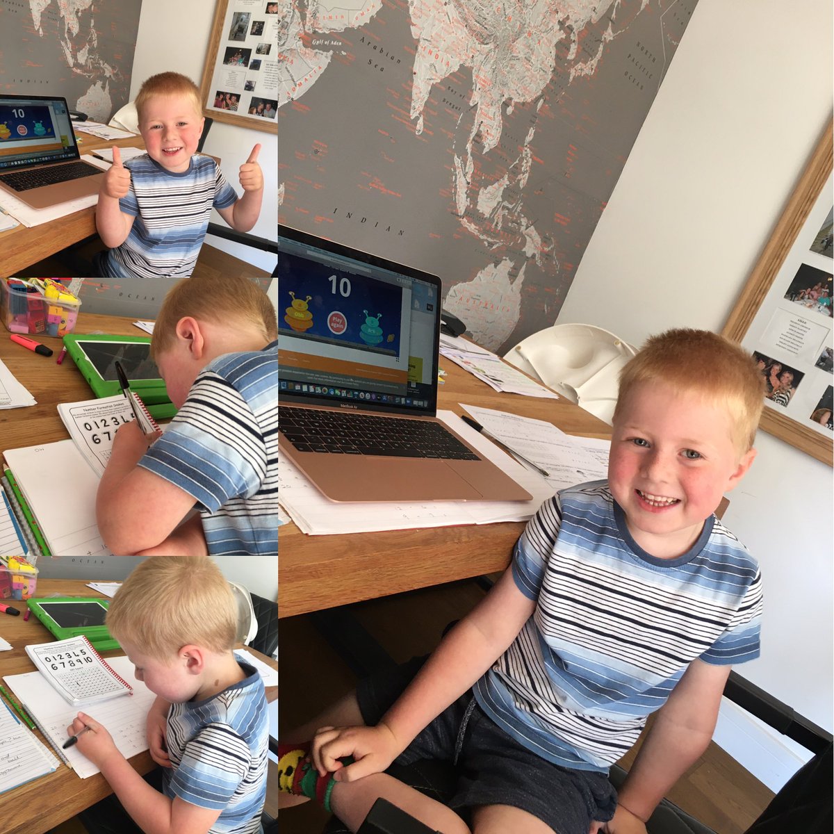 time4_education's tweet photo. Lovely to just speak with Mrs Davies 💖. Here’s my little superstar working hard today.  @BramleyInfant  now footy and bike ride time 🚴‍♂️⚽️ https://t.co/VMIz3JlPp7