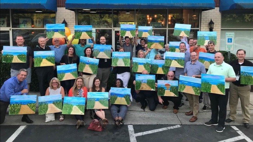 MSCCareers's tweet photo. #TBT before #socialdistancing. Our team members got to show off their painting skills at a #leadership #teambuilding event. The perks of getting to work with people you like. We're looking forward to more team events in the future. #LifeAtMSC #WorkAtMSC https://t.co/H3cdLRhiWV