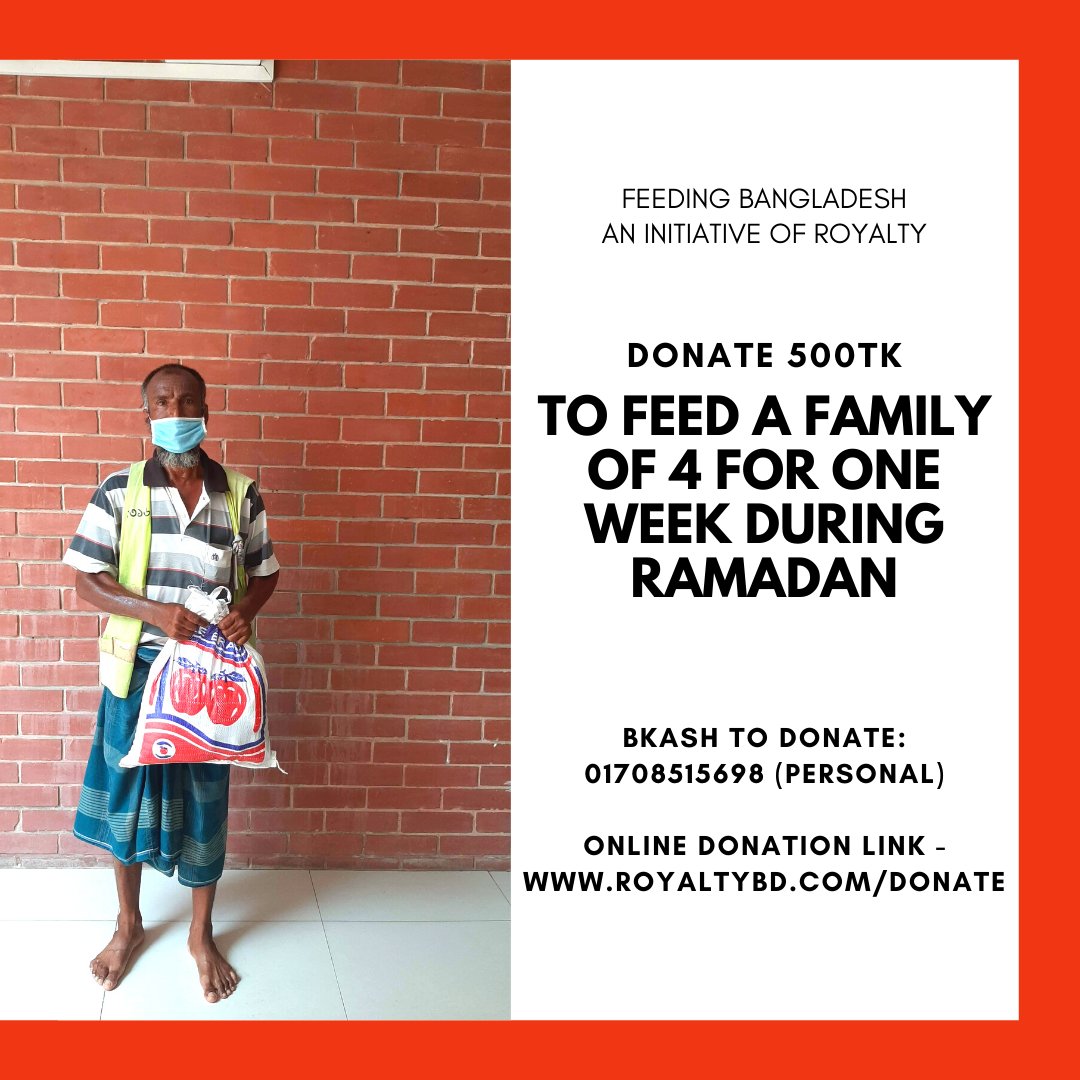 RoyaltyBD's tweet photo. Feeding Bangladesh | An initiative of Royalty

Help the poor to fight the crisis by donating here: https://t.co/cOxI5bn6GD

Our second round of survival bags of one week for four-person which contains Iftar items and grocery items.

Be a part of this good cause by donating today! https://t.co/gHfP9yUILH