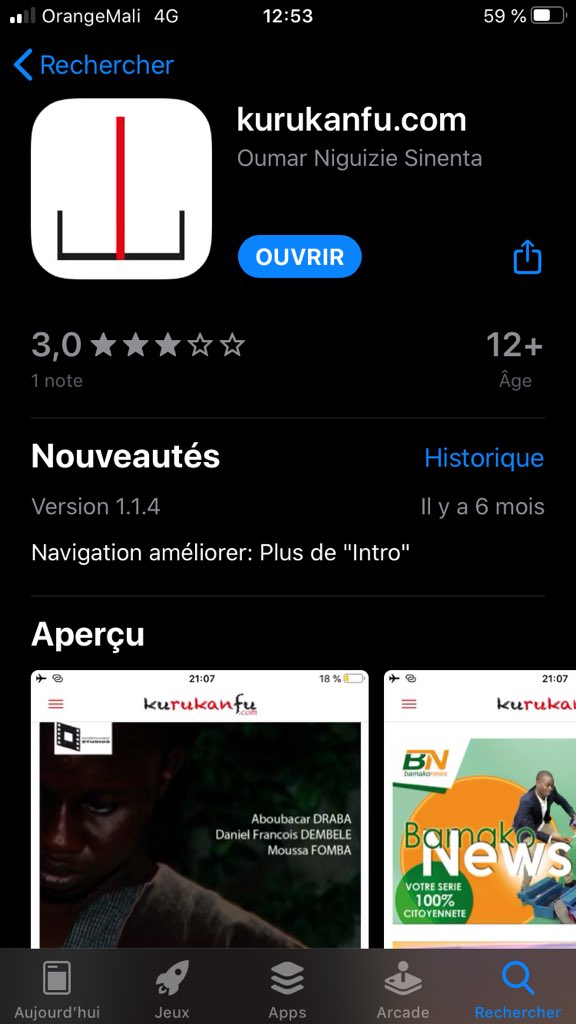 DouNiangado's tweet photo. Bon #Grin223 et #TLML j’ai une annonce pour vous. 
Il y a un peu plus d’un an, @OumarSinenta lançait la plateforme Kurukanfu, une application disponible sur l’App Store et Google Play, permettant de visionner de nombreuses productions locales. https://t.co/fmkhu84sMy