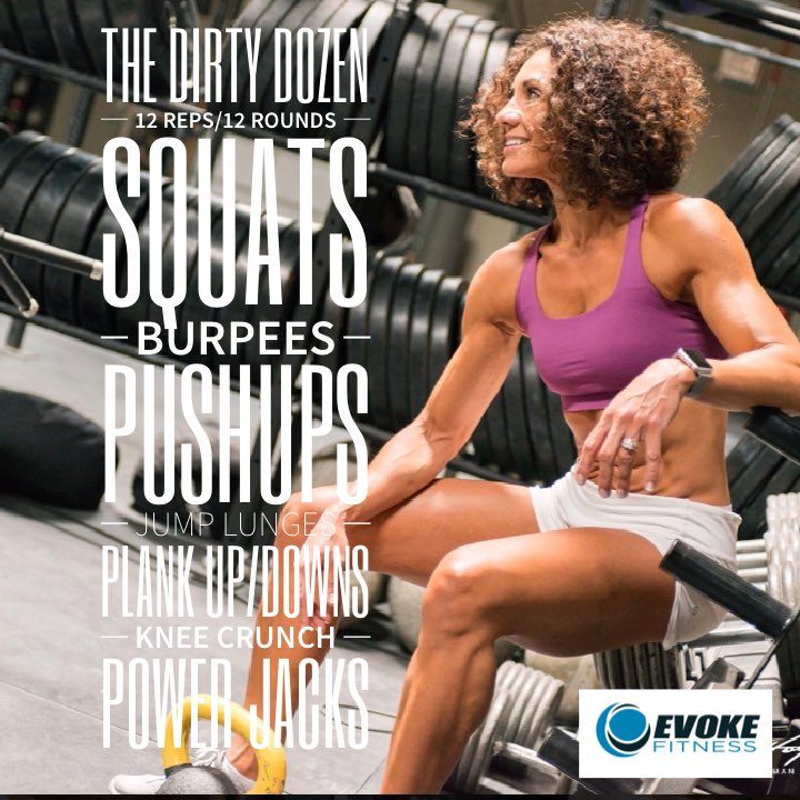 EVOKEFitness's tweet photo. #Dirtydozen workout. 12 reps each drill for 12 rounds! Time it and try to beat it in the future! #quarantineworkout #leanandmeanquarantine #evokefitness #evokestrong #renostrong https://t.co/jjIHpp39og