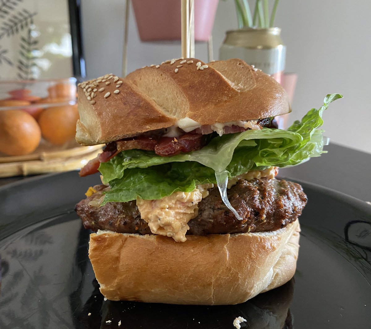 I forgot about this thread already  @briancole23 whipped this pimento cheese bacon burger up and it was SO GOOD. All of the ingredients were purchased from Logan Street Market - Harvey’s Cheese, FOKO, Logan Street Bodega, The Country Meat Co., Colonel De Herbs & Spices