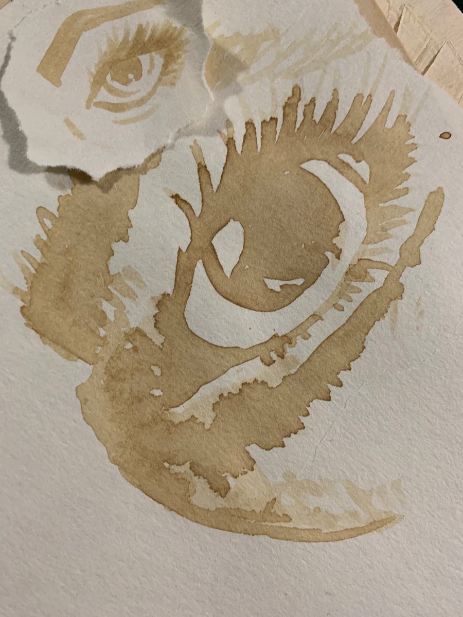 Did you know, you can paint even when there's no paint at home? Here's an example by a student, Rebecca Duke,  using coffee! @koolaid is an other great alternative to traditional paint. #OhYeah  #CoffeePainting #creativity 
@SRMHSart @SRMHSpride #BulldogPRIDE #SoutheastRISING