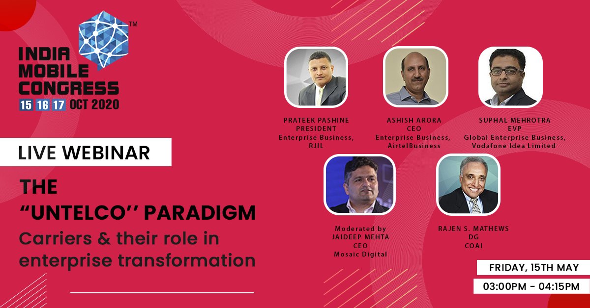 exploreIMC's tweet photo. We bring you a unique #webinar on "The UnTelco Paradigm"- What role have carriers played in the #enterprise transformation? Our expert panelists will look to answer this. 
Last day to register - https://t.co/GLCiPNrF0L https://t.co/TiNTKN6tNg
