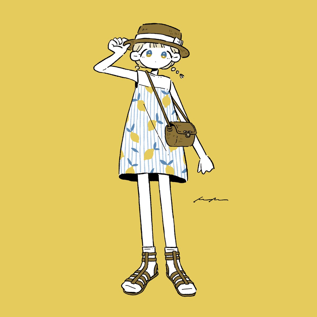 レモンのワンピース マイデザイン配布 あつ森マイデザイン けけのマイデ けけ お仕事募集中のイラスト