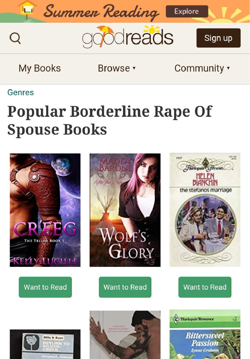 (Marital rape was so often a feature of the romance novels of yore, that  @goodreads somehow now hosts a whole "genre" for 'Popular Marital Rape Books':