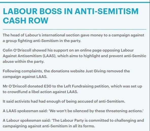 JVL_Watch's tweet photo. .@uklabour 1/5 JVL member and Co-chair of Labour International, Colin O’Driscoll, donated money to a fundraiser for expelled antisemite Tony Greenstein.

Previously he donated money to help antisemite Mike Sivier, and also to a campaign to stop a group fighting antisemitism https://t.co/OCRUFGhxjf