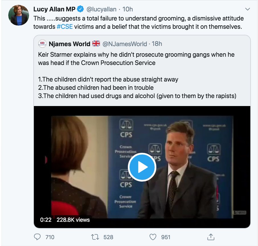 ... and another one ... remember these are MPs not twitter trolls ... now anyone can make a mistake ...but look at the replies ... people have reached out and pointed to the original video ... but these tweets (from Dorries and Allan) are still there... being viewed every second.