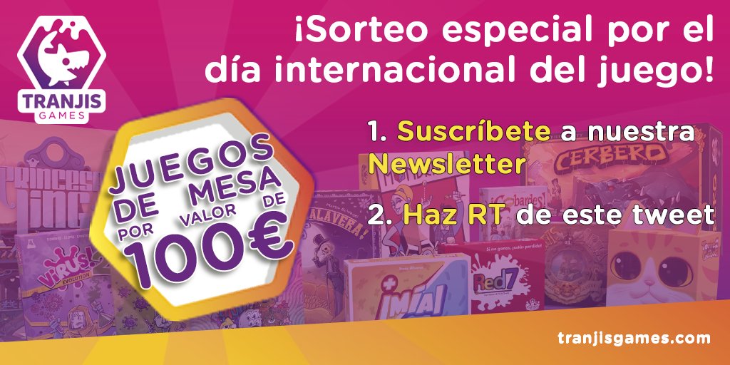 Tranjisgames's tweet photo. ¡Hasta 100€ en juegos de mesa! Suscríbete a nuestra Newsletter y haz RT de este tweet. Podrás ganar una selección de juegos de nuestro catálogo, a tu elección, por valor de hasta 100€

Suscríbete aquí ➡️ https://t.co/GxZTDRcDJq ⬅️ https://t.co/eZHQuKnPJL