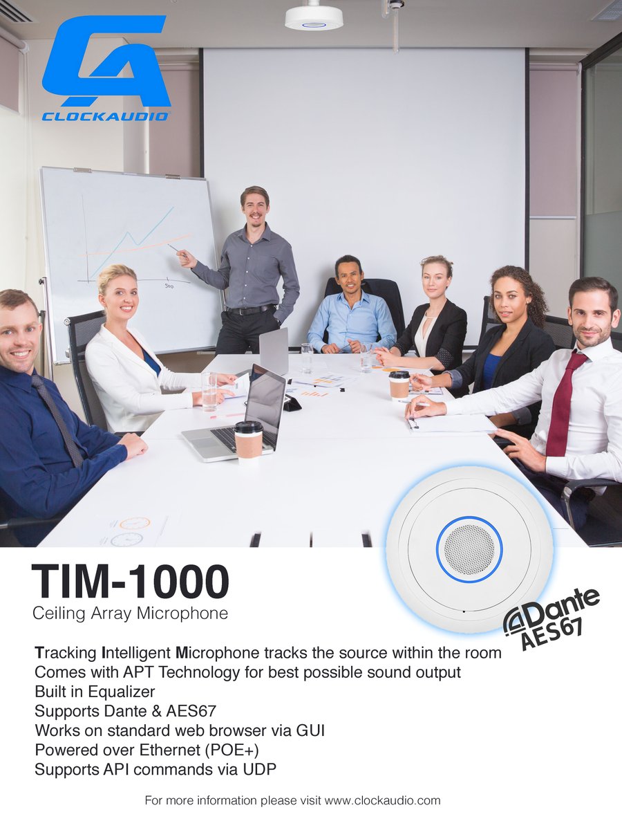 Pinknoisepro's tweet photo. Are you looking for a microphone which makes your conferencing best as your planning?
Then @ClockAudio #TIM1000 #ceilingmicrophone you should try out. It tracks the audience and provides the best pick up. Contact us for demo and information. https://t.co/0UAseqNKjT