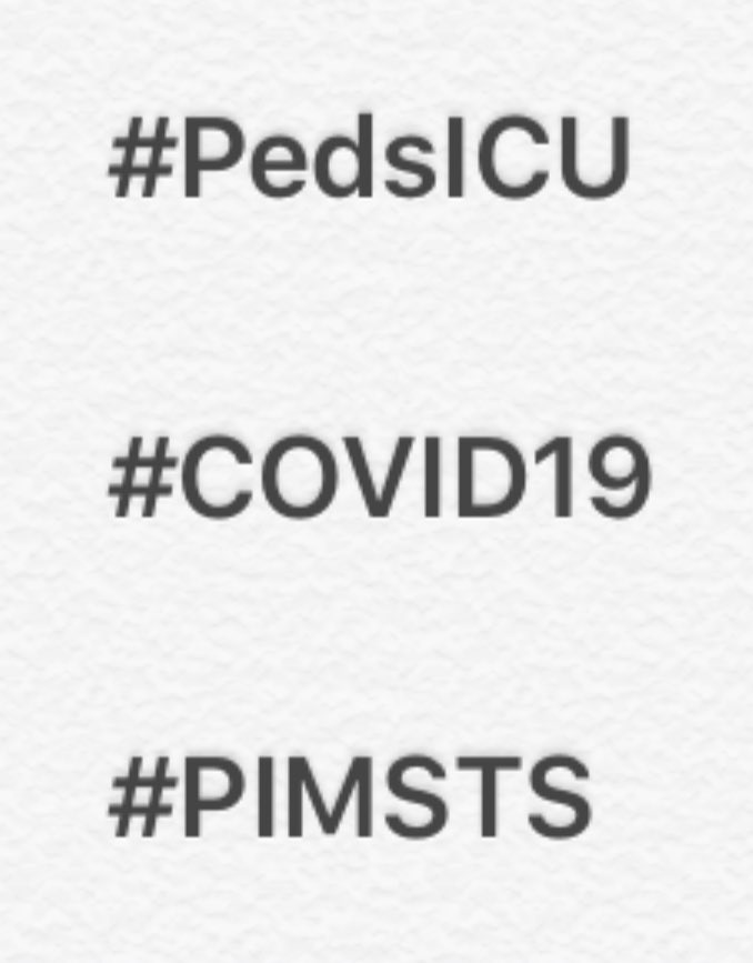 Spread word! We now have three official hashtags to help curate all #COVID19 updates, papers, discussion related to kids

Please use #PIMSTS (thx <a href="/BarneyUoB/">Barney Scholefield 🌈 💙</a>) in addition to #PedsICU &amp; #COVID19 when discussing the associated hyperinflammatory syndrome we are all following closely!