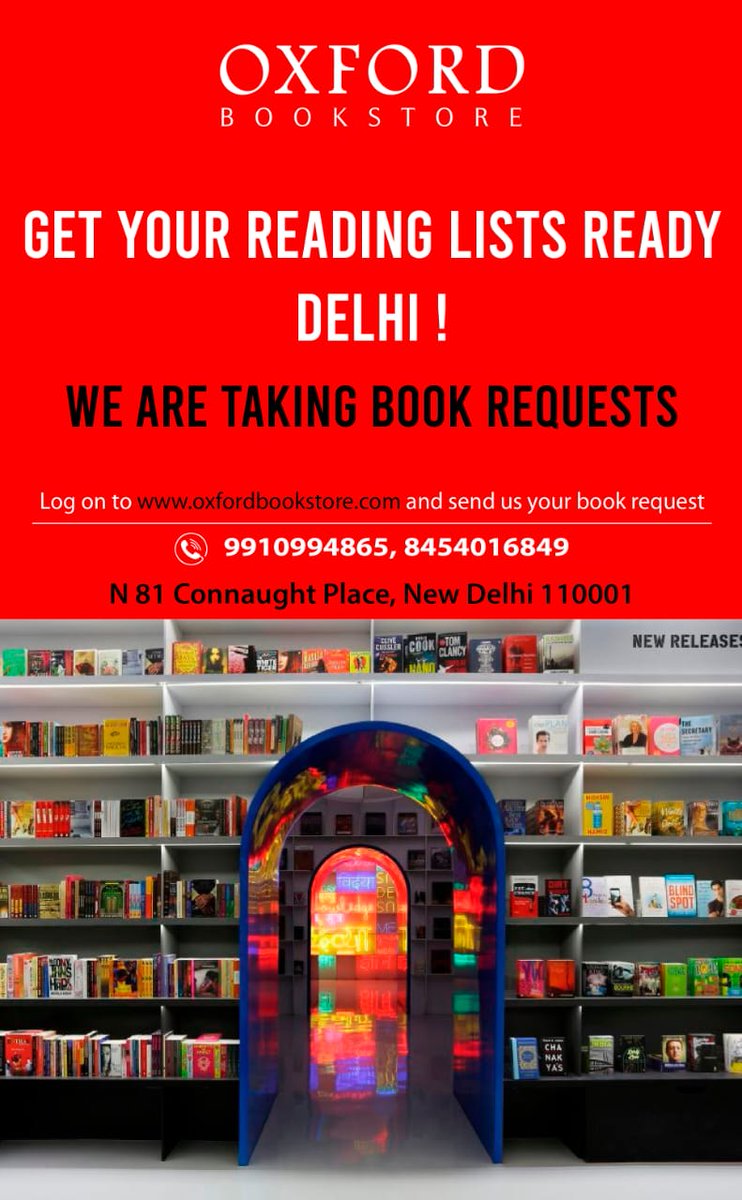 WestlandBooks's tweet image. Yay! Here’s some good news for book lovers in Delhi and Kolkata! @oxfordbookstore is now taking requests for your favourite books. Do reach out to them soon! #BookStores #BackToBacks 📚