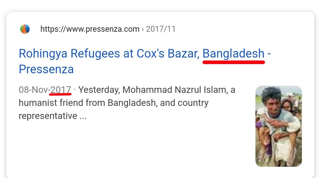 4.Congress official handle and toilet seat expert Rupa Reporter shared a pic of a man carrying his mother to attack BJP.The pic is from Bangladesh, 2017.