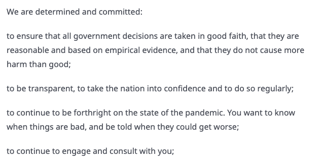 1/7 Thoughts on Ramaphosa's speech last night: "We are committed ... to be transparent, to take the nation into confidence". Why then is the NCC/Govt not releasing the data and the models used to determine the progression of the pandemic in SA?  #CoronaVirusSA