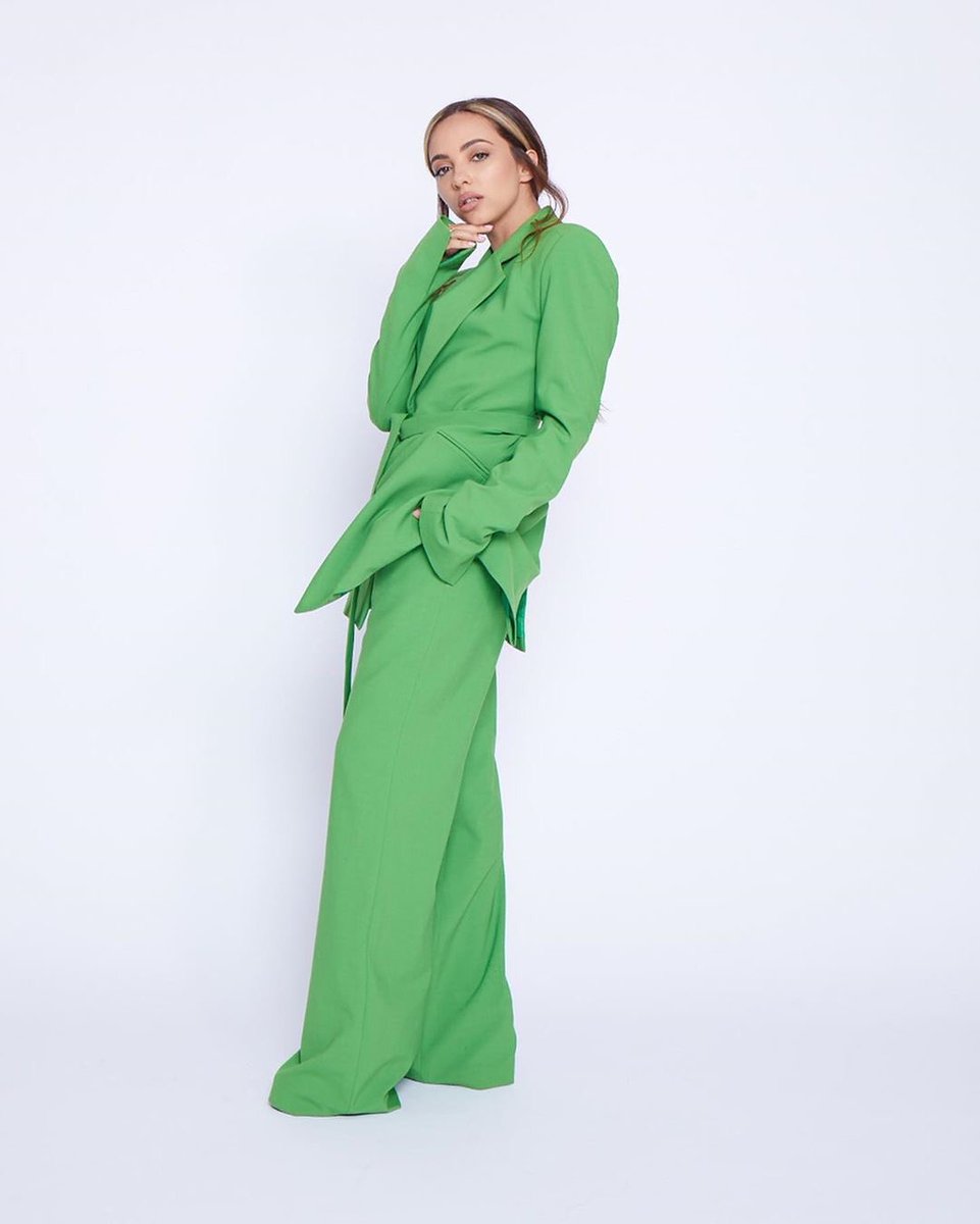 -ariana grande as jade thirlwall ; a thread-•wifeys is green suit