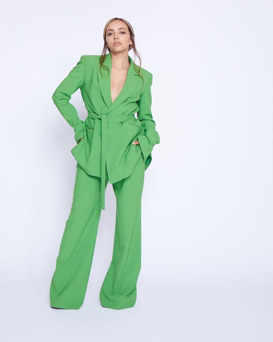 -ariana grande as jade thirlwall ; a thread-•wifeys is green suit