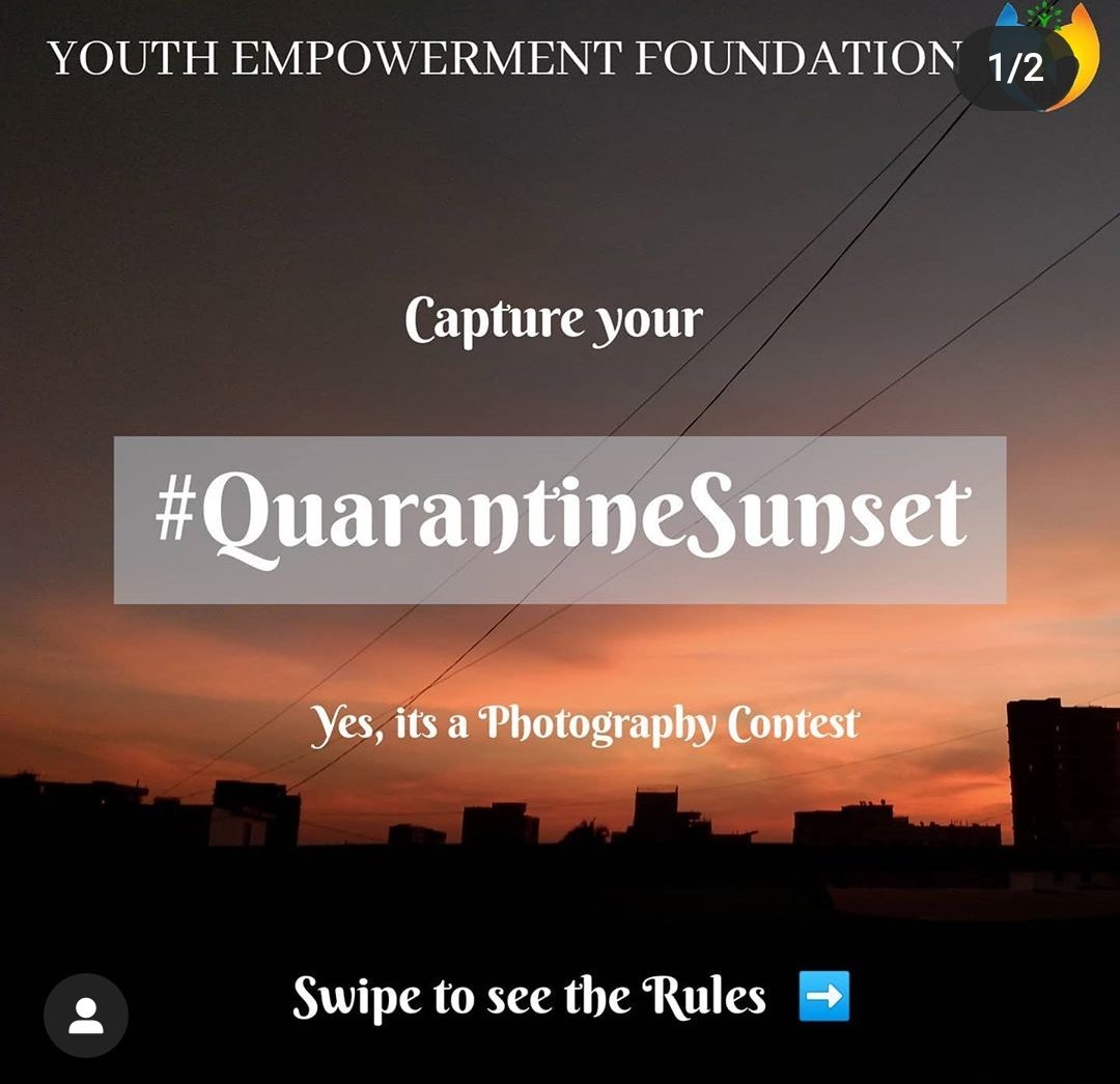 shravanijenaa's tweet photo. Photography Contest this Lockdown! @yefindia
The theme for the same is-
#QUARANTINESUNSET
So, get ready to capture the most beautiful Dusk right from your Terrace/Balcony.
#Photography
#Capturesunset
#QurantineLife
#sunset
https://t.co/z1t9D8f61J https://t.co/S1jSla1PDf