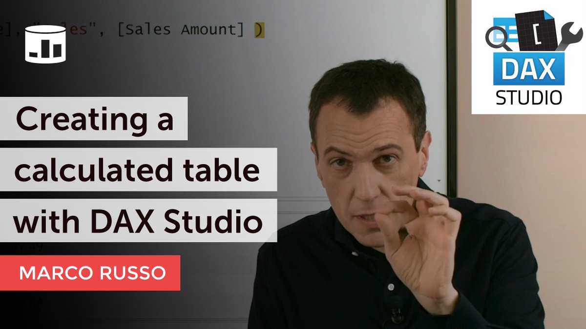 marcorus's tweet image. Use DAX Studio to write and test the expression for a calculated table in Power BI or Analysis Services. #dax #powerbi #daxstudio #ssas #tabular

youtu.be/yZnl2P9ik9g