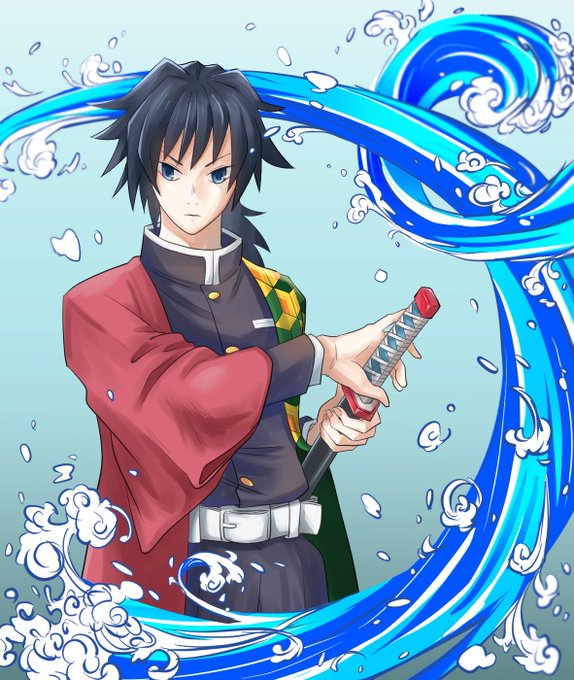 冬草さんがTwitterに投稿した冨岡義勇(鬼滅の刃)のイラスト。