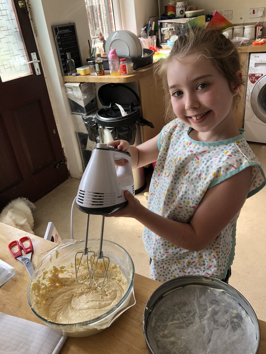 Mrs_NBarber's tweet photo. @EGPA_Y3_4 Maisy has been learning how to bake a cake by herself. She measured all the parts out, mixed it together, buttered the tins, iced and decorated. I can confirm it tased delicious 😋 https://t.co/MBHHy2chma