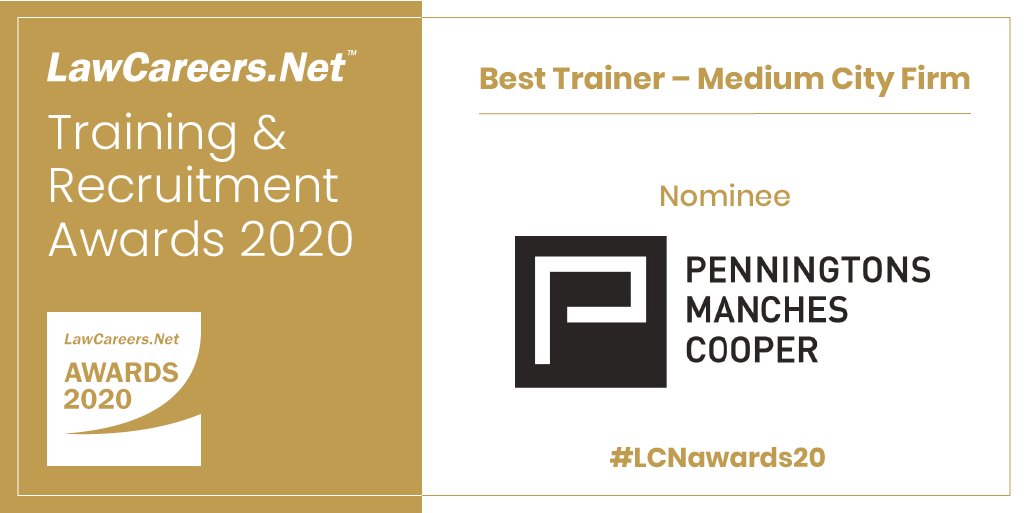 <a href="/penn_graduates/">PennGraduates</a> are delighted with our nomination of Best Trainer - Medium City Firm, and looking forward to tonight's Training &amp; Recruitment Awards ceremony #fingerscrossed #LCNAwards20
