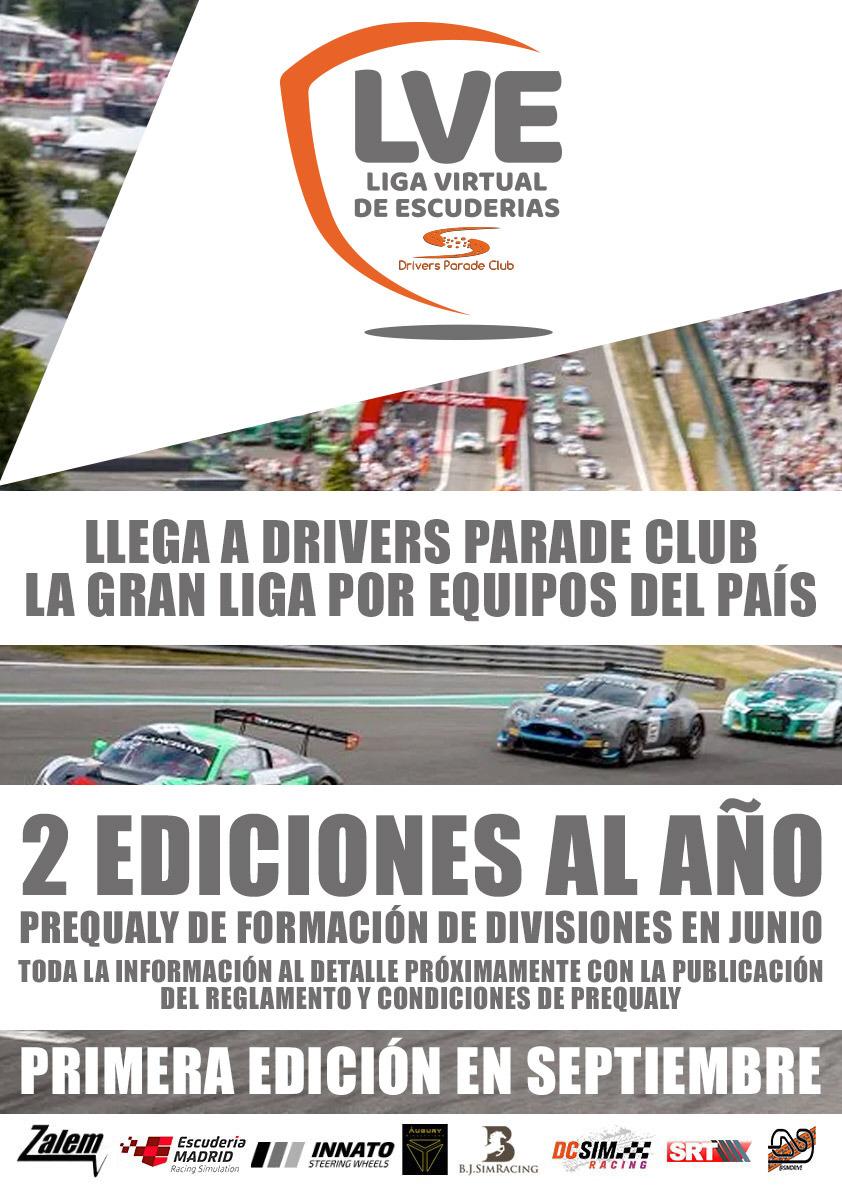 🚩🚩LIGA VIRTUAL DE ESCUDERÍAS🚩🚩

LLEGA PARA QUEDARSE, la primera LIGA en mayúsculas en DPC para hacer las delicias de todos los equipos del panorama nacional.

Ponemos toda la carne en el asador para este nuevo y duradero proyecto que queremos que se consolide en el tiempo🏎️🏎️