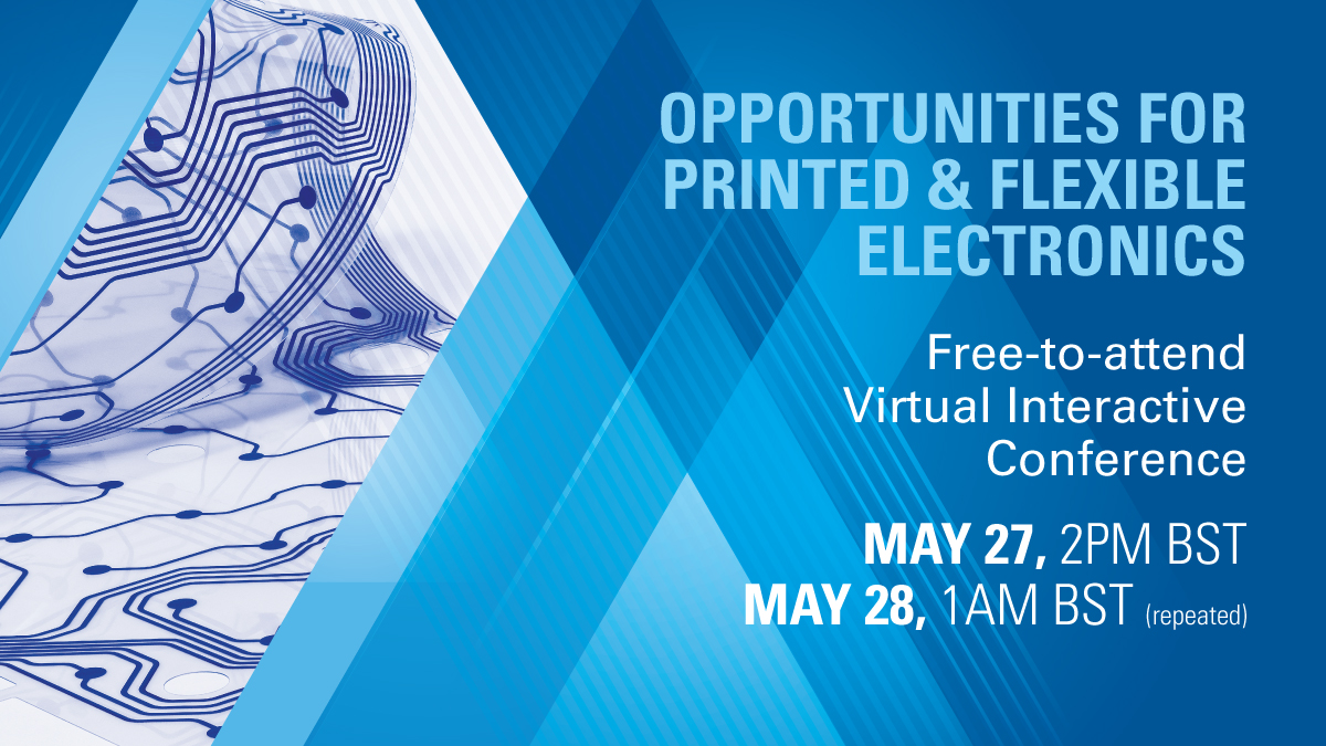 IDTechEx's tweet photo. NEW free-to-attend online conference from IDTechEx: 

'Opportunities for Printed &amp; #FlexibleElectronics
Presenters include: @CocaCola, @swarovski, @Electrolux, @roartis, #NeotechAMT &amp; #IDTechExResearch

Register to attend: https://t.co/yTjqXjbGxa
#PrintedElectronics https://t.co/XC8ten6F0L