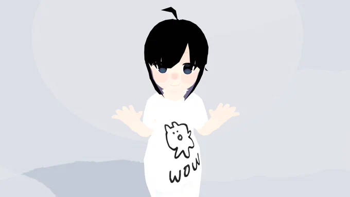 立体感出たら怖くなるからマテリアル消したら途端にかわいくなって嬉しい 