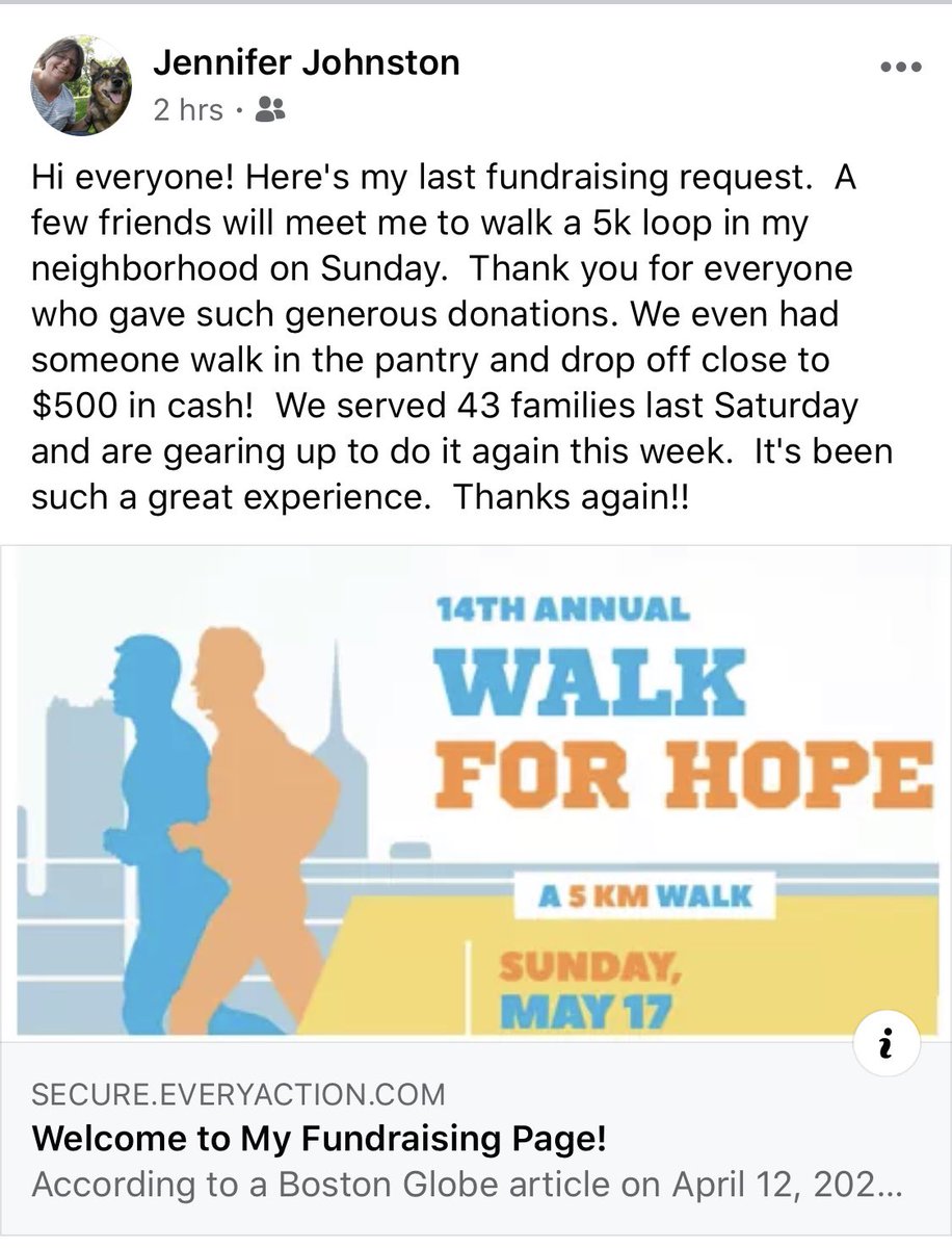 TBK215's tweet photo. @somegoodnews Thanks for walking Jennifer😉
#greaterbostonfoodbank #hope #sgn #somegoodnews

https://t.co/uOmyAsWRke https://t.co/c1FUCBbxtt