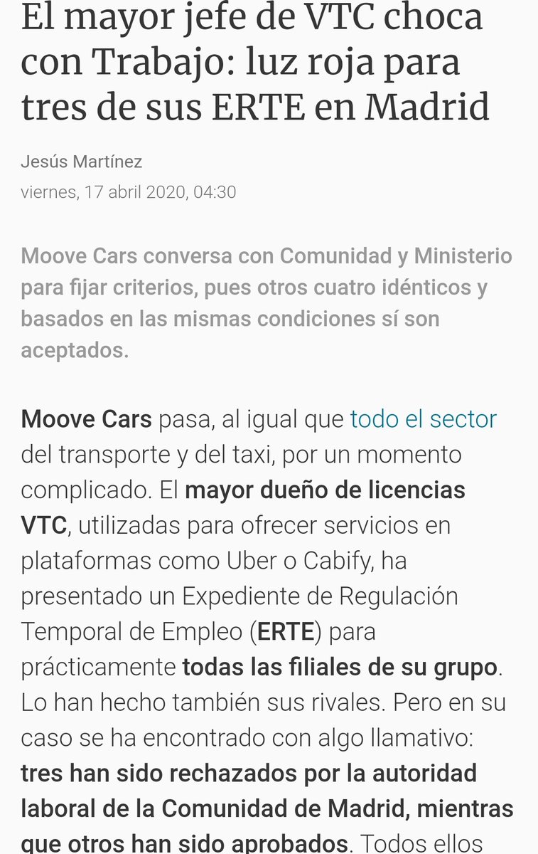 Elite_TaxiBcn's tweet photo. Cuántos titulares hemos visto, donde dice q uber y Cabify van a ser un ERTE, estos titulares son erróneos, uber y Cabify no tiene ni vehículos ni conductores, aparte d eso se llevan todo el dinero fuera del país,  #paraísosfiscales  no tienen derecho a esta prestación😷 Consumó https://t.co/tdzDSfYHCy