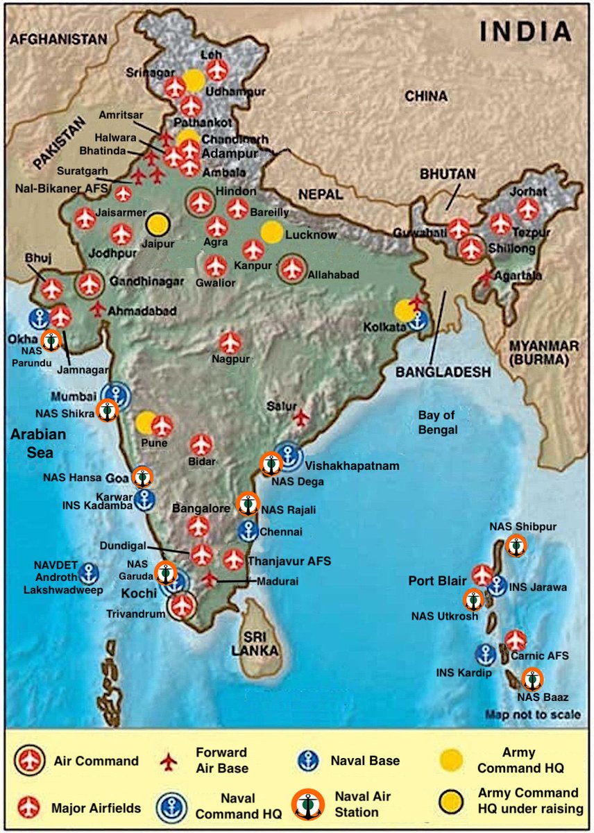 5: Some maps of the  #IndoPacific:A)  #Indian military basesB) Andaman & Nicobar islandsC) Great power competition in the Indian OceanD) Securing the oil supply chain for  #China